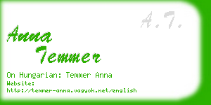 anna temmer business card